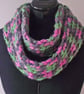 Infinity Scarf, Knitted, Hand Dyed, Handspun, Bluefaced Leicester Wool, Green - Image 1