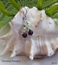 Dainty Zambian Amethyst & Prehnite Sterling Silver Earrings - Image 5