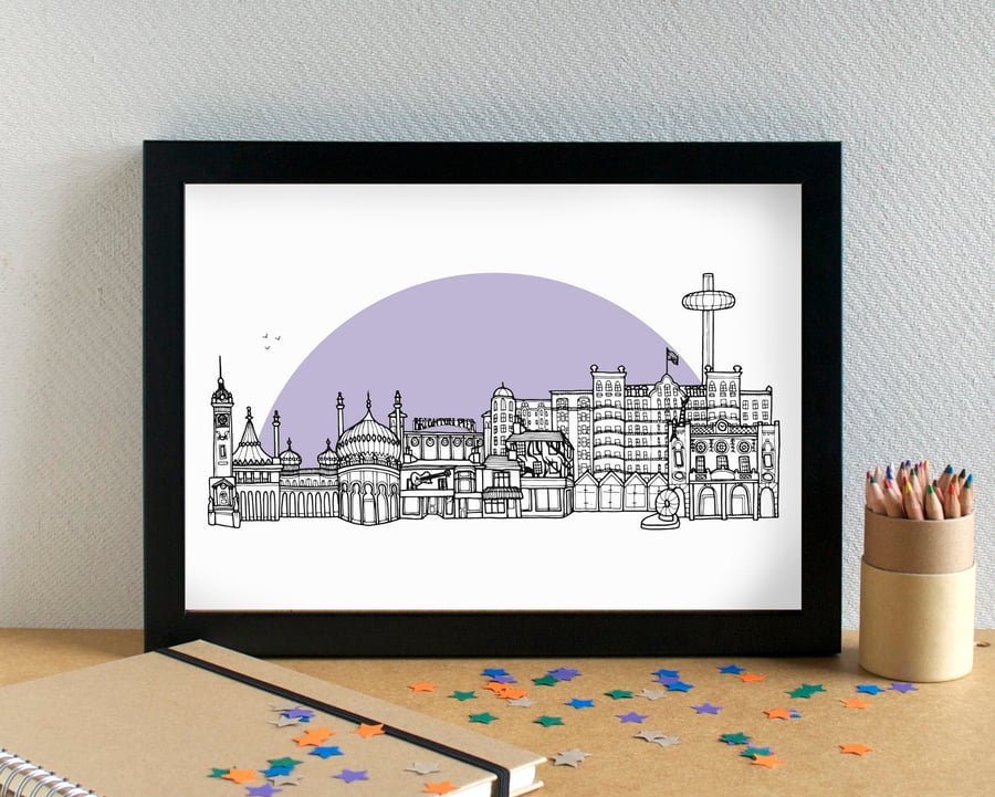 Brighton Skyline Art Print