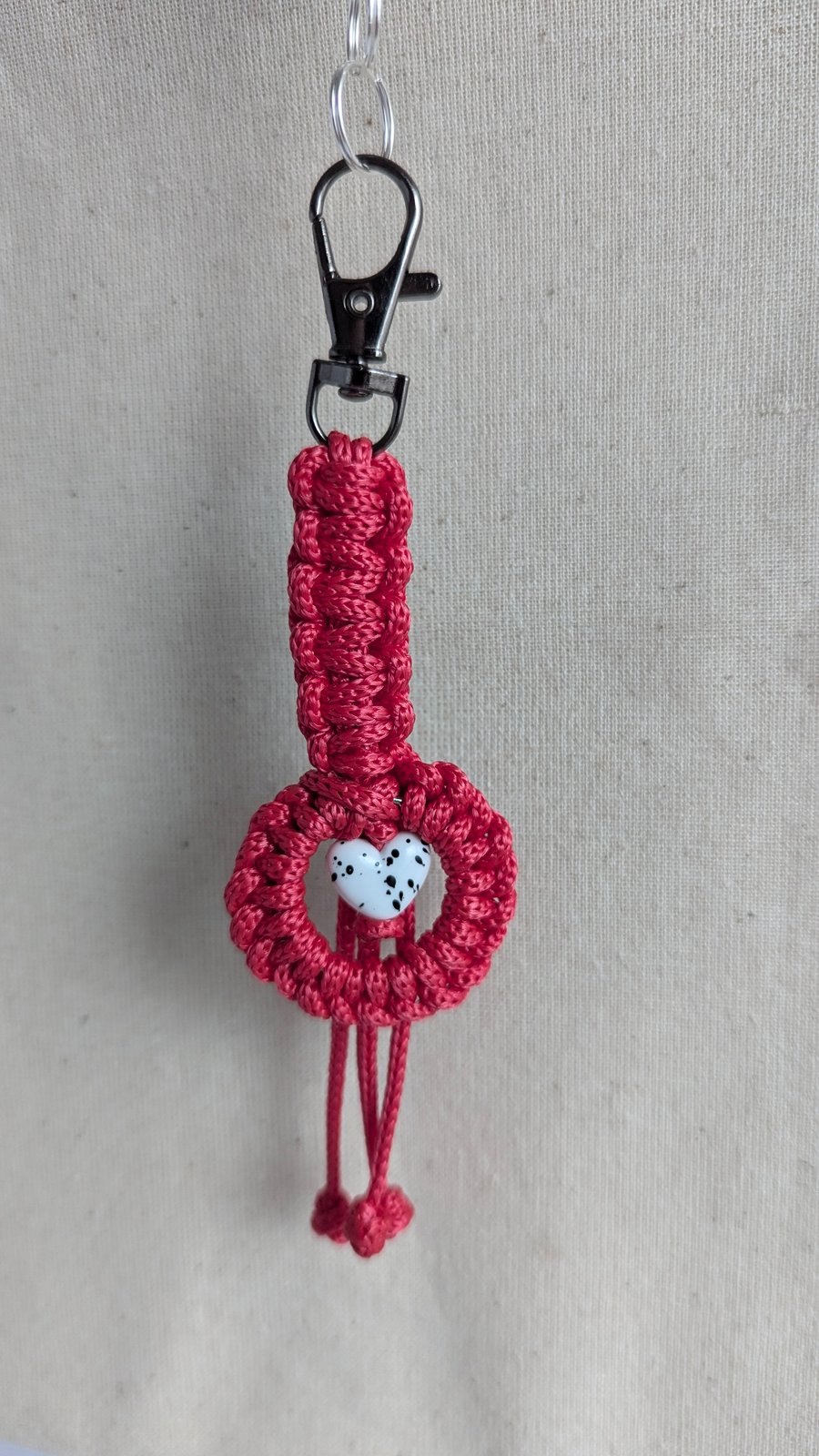 Keychain Macrame Style With Heart