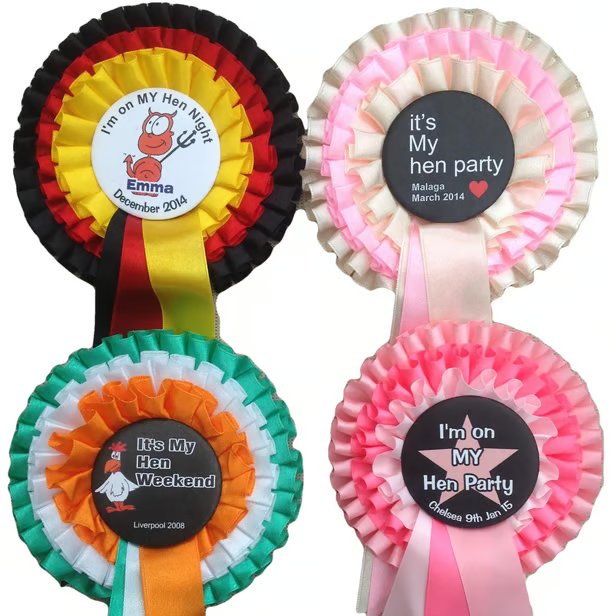 Personalised Hen Night Rosette Custom Bride To Be Party Badge Favours from