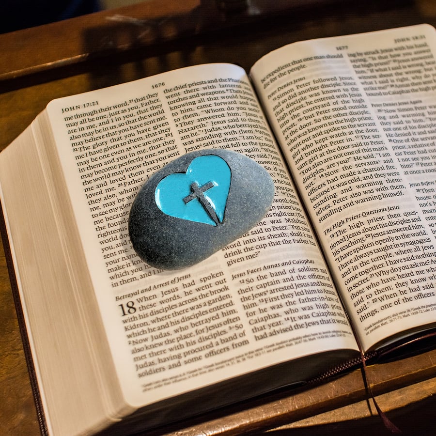 Prayer Cross Stone, Prayer Cross Hand Carved, Blue Pocket Stone Gift