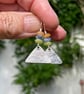 Sterling silver triangle drop earrings with colourful frosted gemstone beads - Image 2