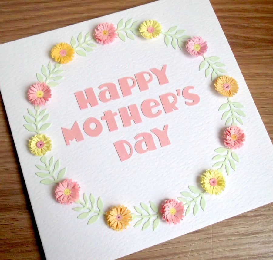 Mother's day card, paper quilling