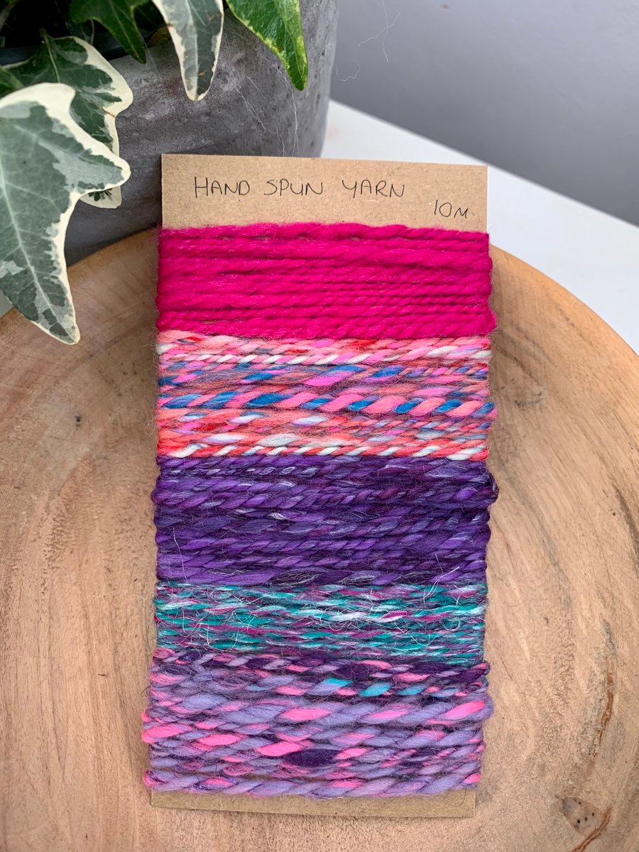 Hand spun yarn bundle, craft twine, 