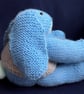 Rabbit with knitted basket keepsake holder - Blue – Special Gift  - Image 3