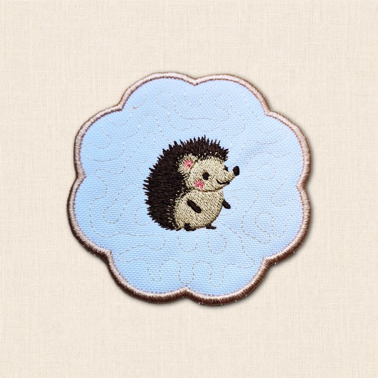 Hedgehog Candle Coaster - Embroidered Woodland Home Decor