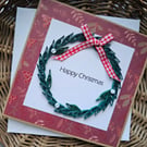 Quilled Wreath with Tiny Buttons and Ribbon Size 5" x 5" (12.5cm x 12.5cm)