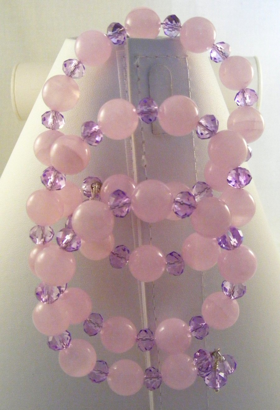 Pink and Purple Gemstone and Crystal Bracelet