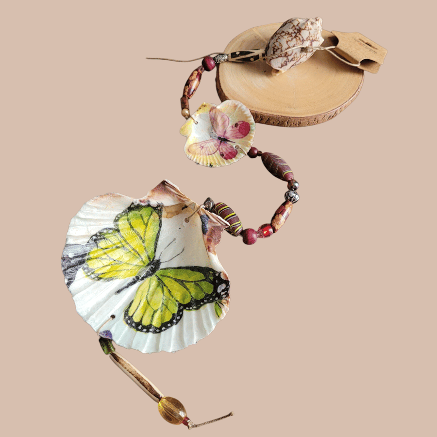 Hanging Shell Butterfly Decoration
