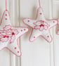 Wool Felt hand embroidered star shaped Christmas decorations - Image 5
