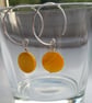 Yellow Shell Disc and Hoop Earrings - Image 1