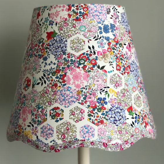 NEW Liberty Stories patchwork - Handmade Scalloped table Lampshade