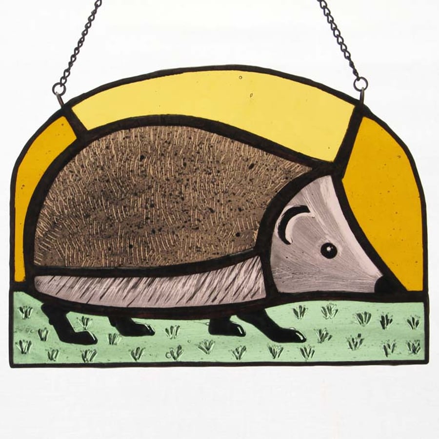 Hedgehog Stained Glass Light Catcher
