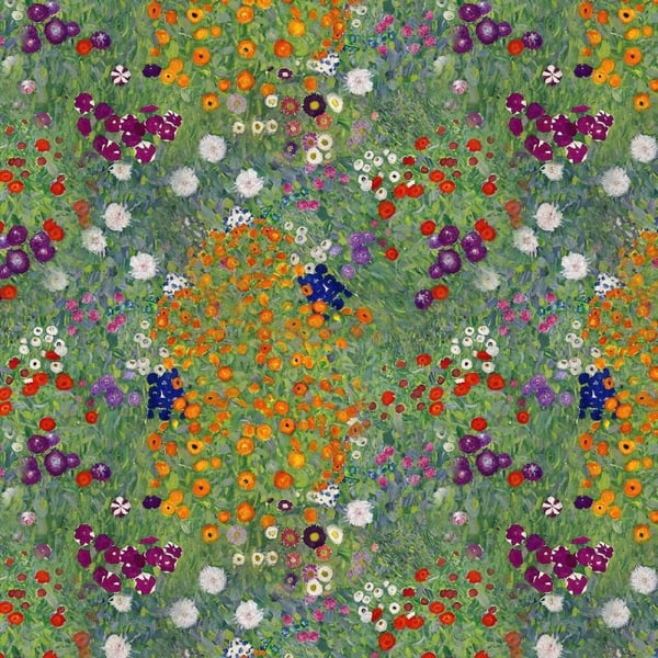Klimt Water Resistant Tablecloth  250 x 145cm Rectangle. Flower garden