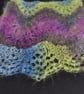 47. Handknitted Fine Lacy Scarf .Multicoloured . Measures 50" x 8" - Image 4
