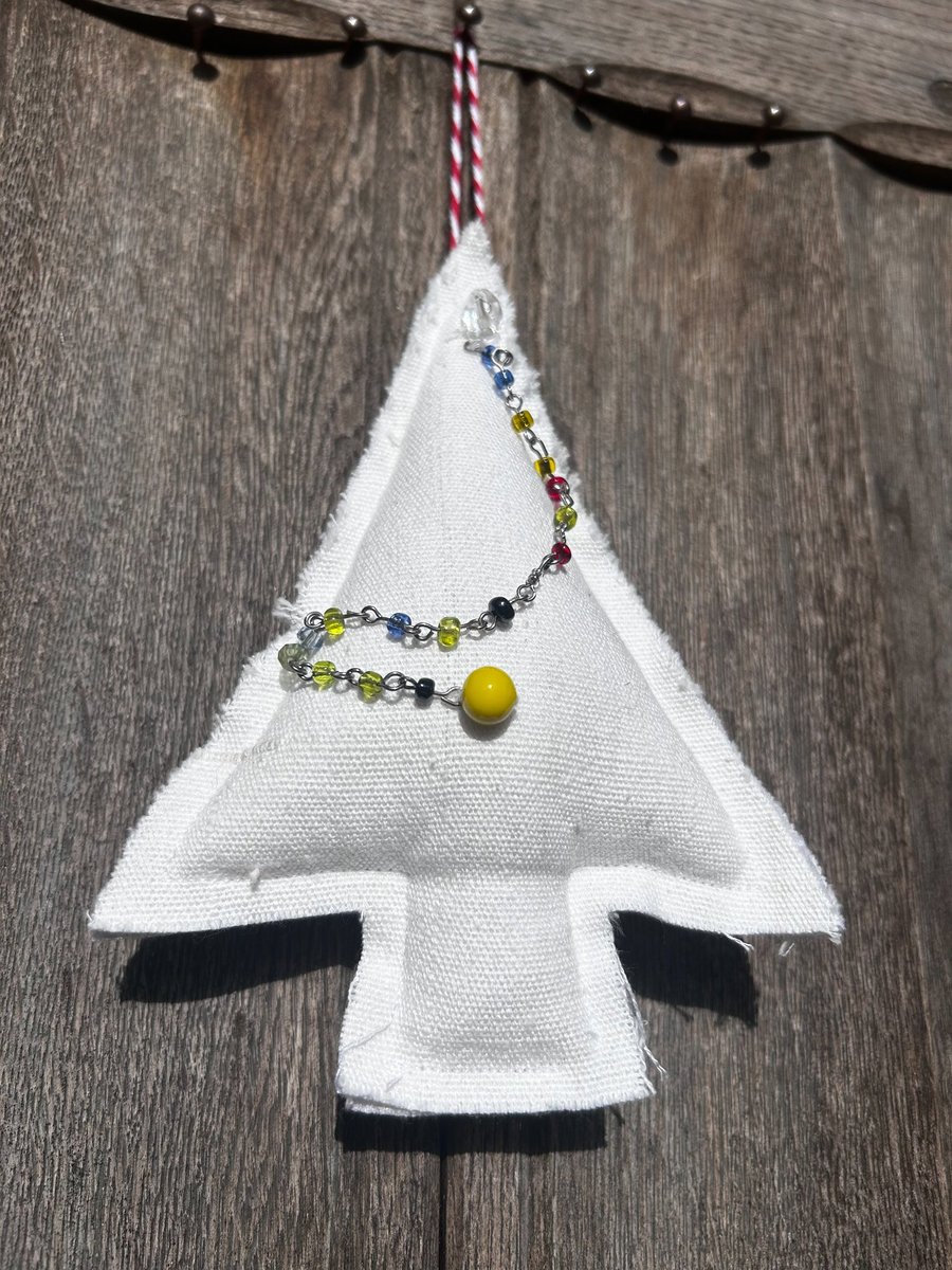 Organic Christmas - Organic linen Christmas tree decoration