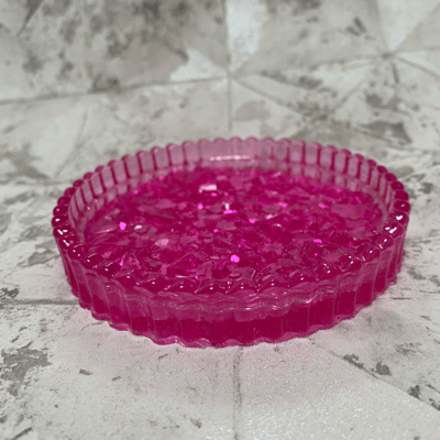Resin Jewellery Trinket Tray with Crystal Bottom Layer - made to order