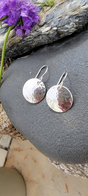 Sterling silver disc earrings 
