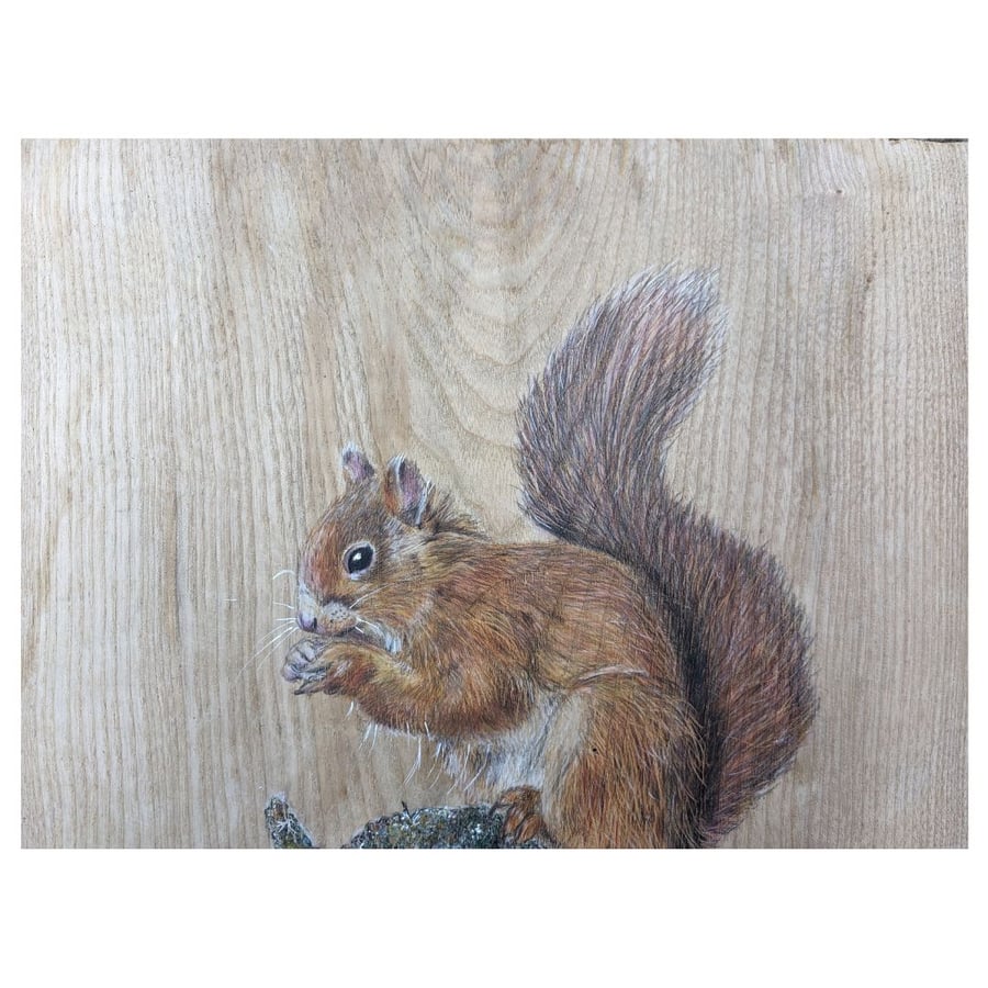 Original Squirrel Painting on reclaimed and repurposed wood