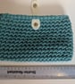 Handmade lined turquoise crochet t-shirt yarn clutch or over shoulder bag - Image 4