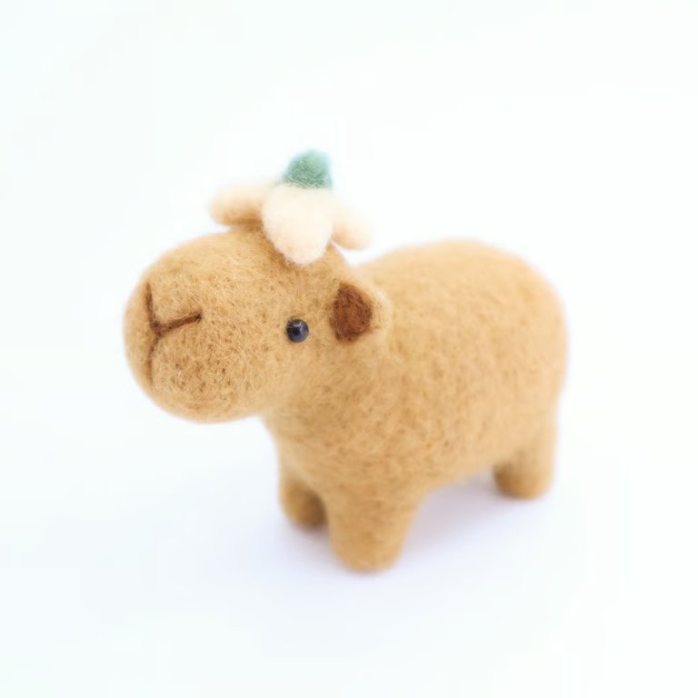 Woolly Capybara - Needle felted animal decoration felt