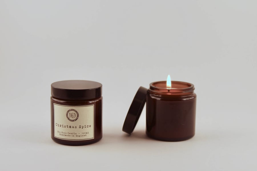 Amber Jar Eco soya scented candle - Christmas Spice 120 ml