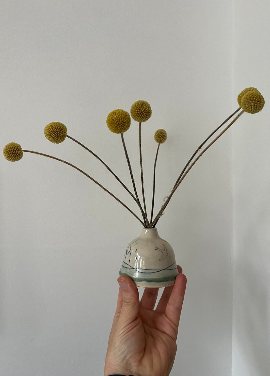 Handmade Ceramic Bottle Bud Vase - Swift Design