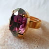Adjustable amethyst ring