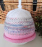Baby Girls Knotted Fairisle Hand Knitted Pixie Hat 6-12 months size - Image 2