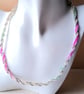 Silver Chainmaille Chain And Pastel Rainbow Crystal Twist 17-19 Inch - Image 1