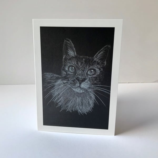 Happy Cat Hand Drawn Card