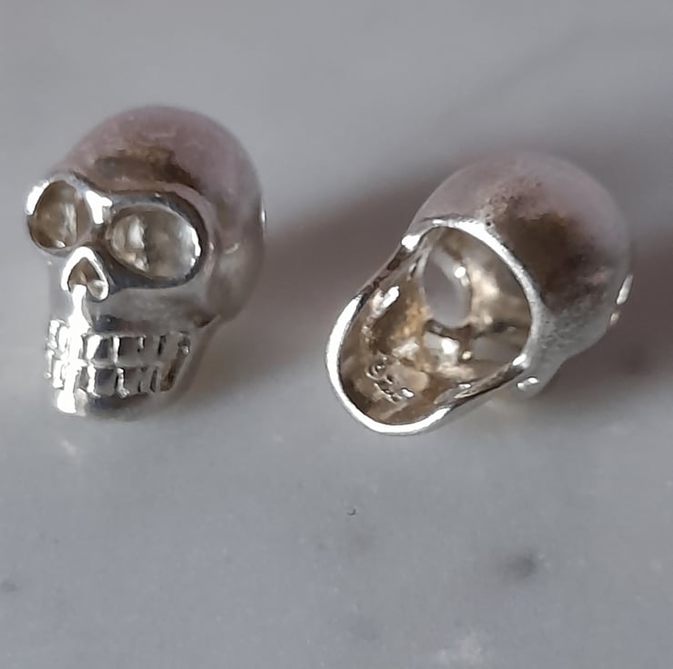 Bali Sterling Silver Skull Beads Folksy