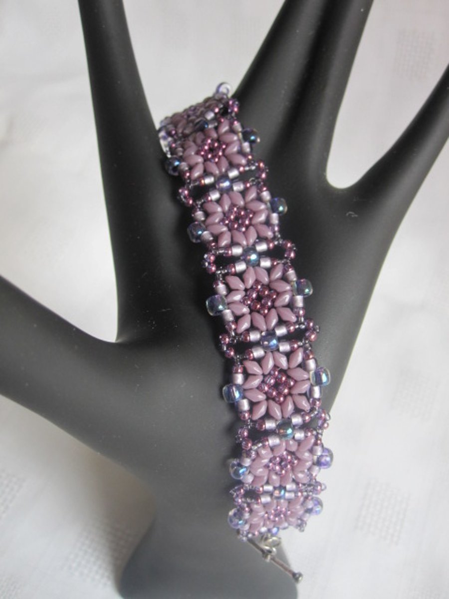 Purple Beadwork Bracelet