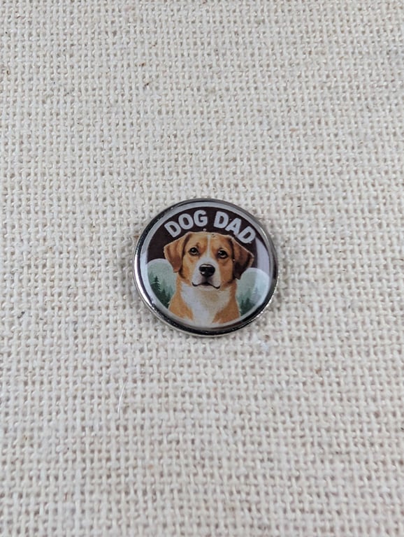 Dog Dad Pin Badge - Pet Lover Themed Pin - Large Resin Topped Pin Badge 
