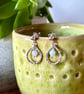 Sterling Silver Hammered Teardrop Earrings with Amazonite Gemstones