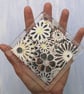 Handmade Fused Glass Flowers on Silver Drinks Coaster - Glass Tile Table Mat - Image 9