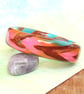 Handmade Bangle - Funky Chevrons - Polymer Clay Chunky Bangle - Hand Crafted - Image 2