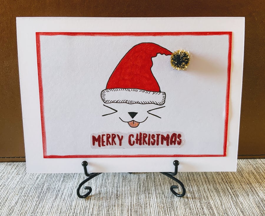 Santa Cat Christmas Card