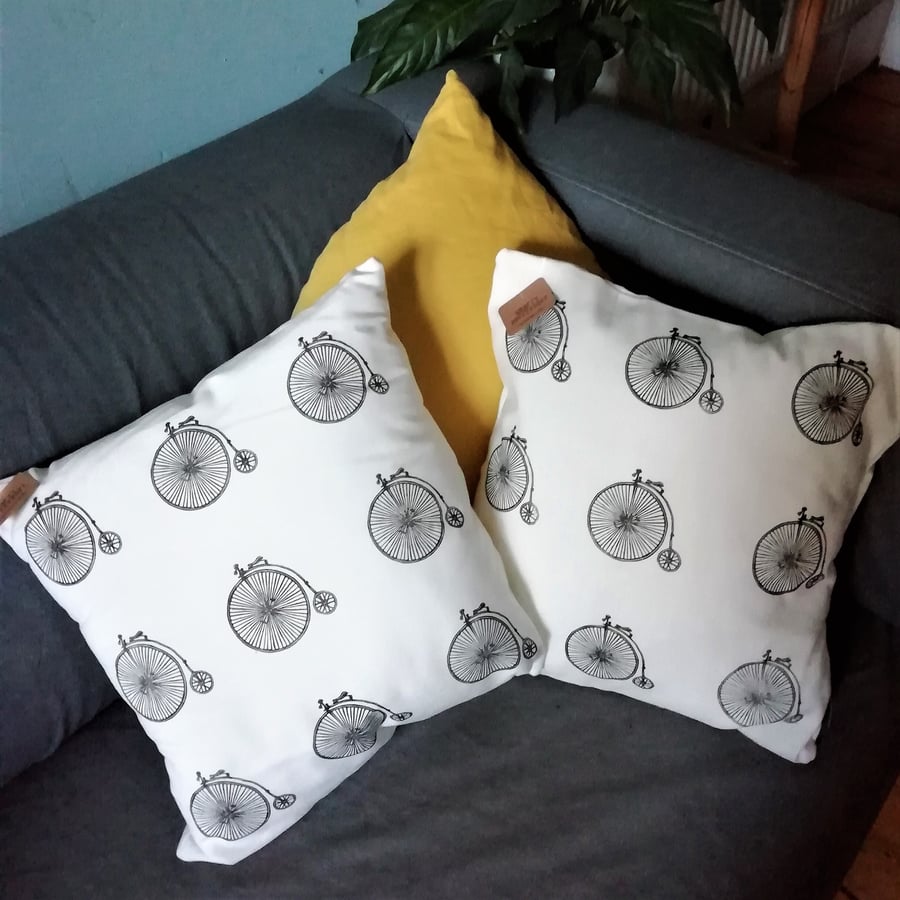 Handprinted Cushion Penny Fathing Cushion