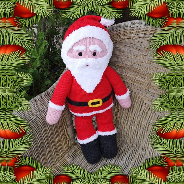 Father Christmas knitting pattern, Santa knitting pattern, Digital pattern