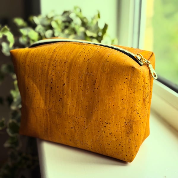 Handmade Travel Bag - Yellow with blue interior