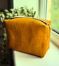 Handmade Travel Bag - Yellow with blue interior - Image 1