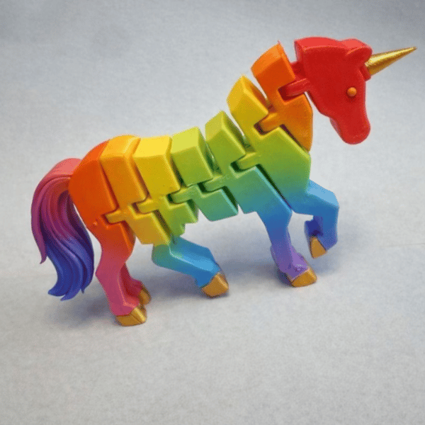 Flexi Articulated Unicorn 3D Printed Figure 120mm - 80mm Fully Customisable