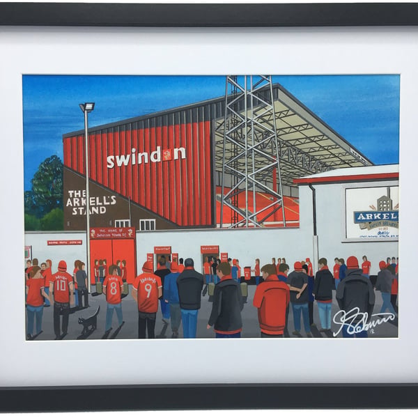 Swindon, Framed & Unframed Fine Art Print Town Football FC, County Ground Gift