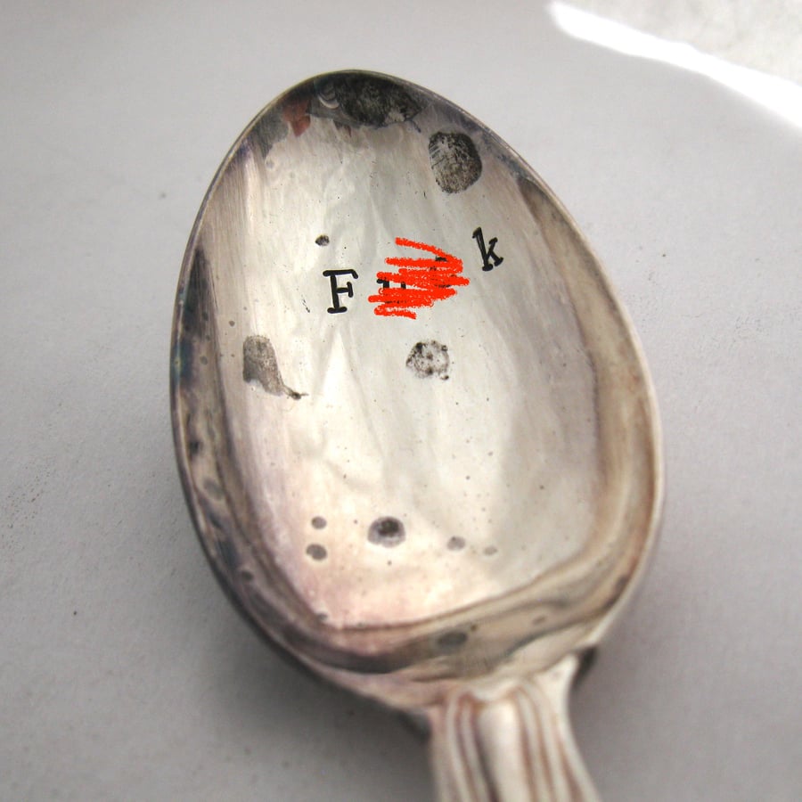 Rude sweary f-word teaspoon