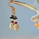 Christmas Snowman Earrings, Stocking Filler, Secret Santa Jewellery Gift For Her