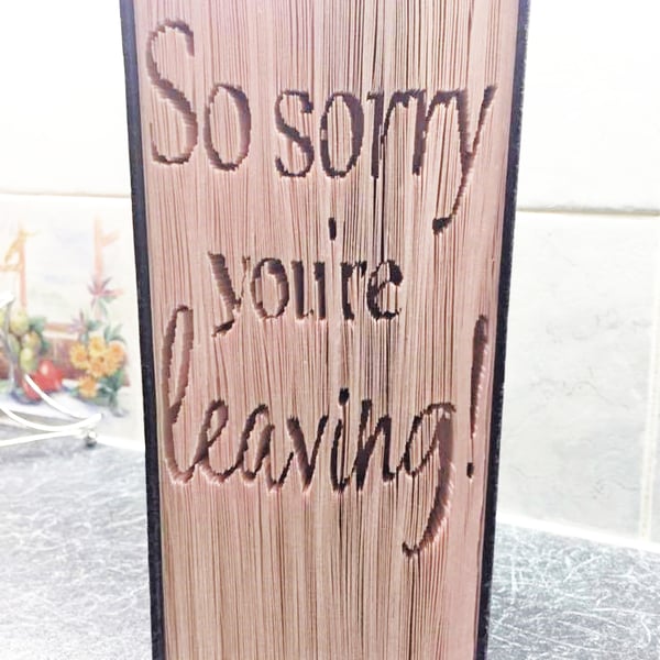 So sorry you're leaving CUT & FOLD Book Folding Pattern - EMAILED PDF PATTERN