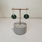 Green wishbone hoop earrings 