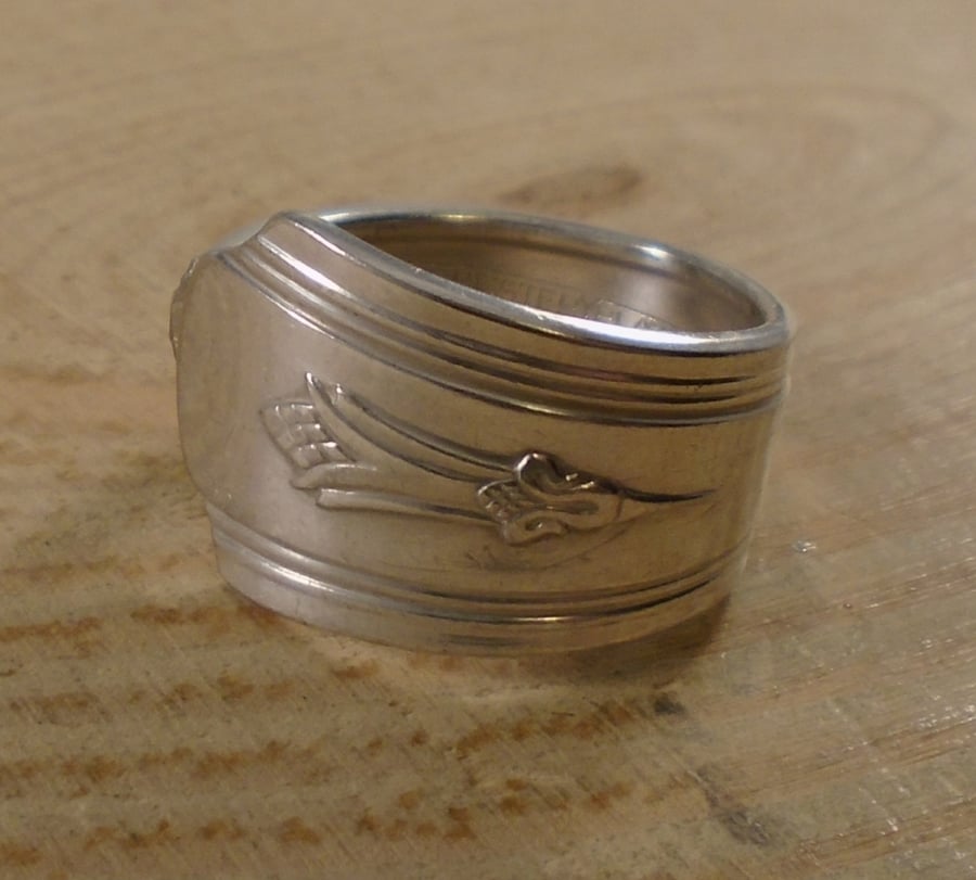Upcycled Silver Plated Corn Spoon Handle Ring SPR102010